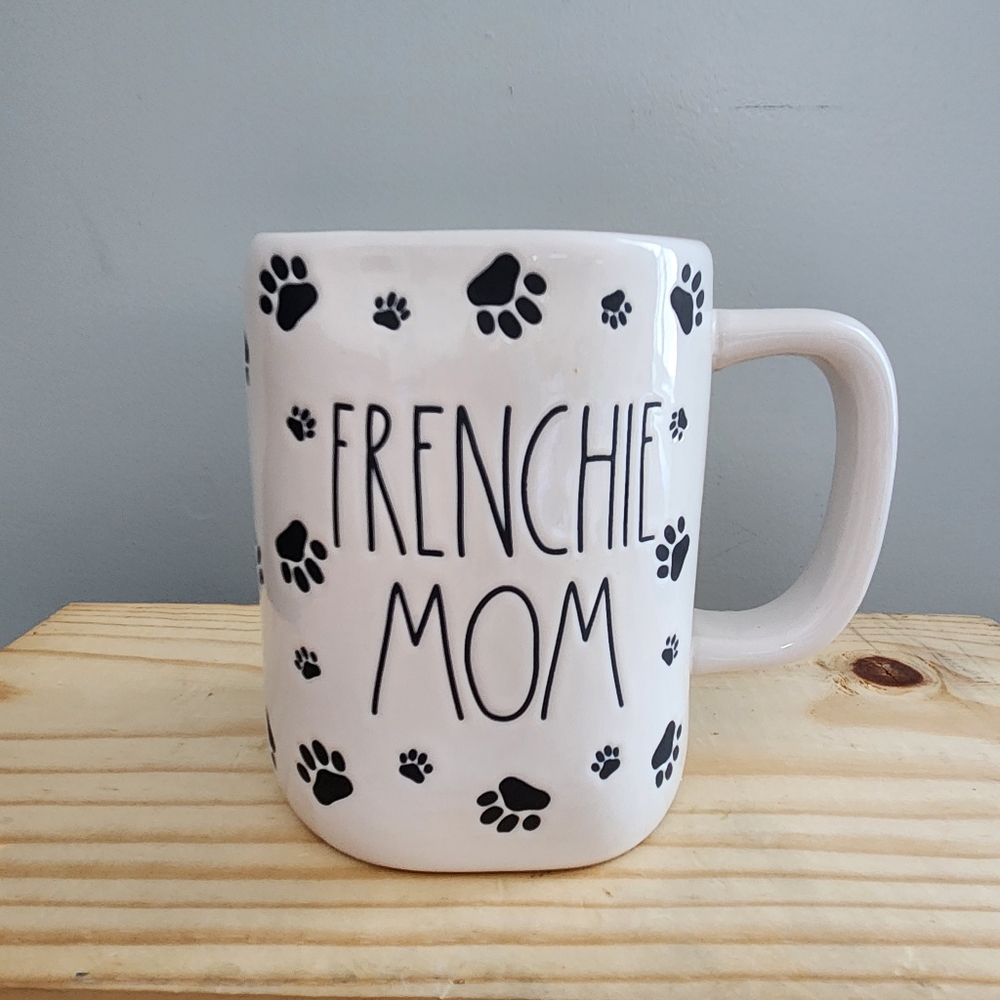 Rae Dunn Frenchie Mom Dog Paw Print Ceramic Mug NWOT